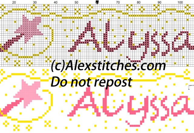 Alyssa name with magic wand