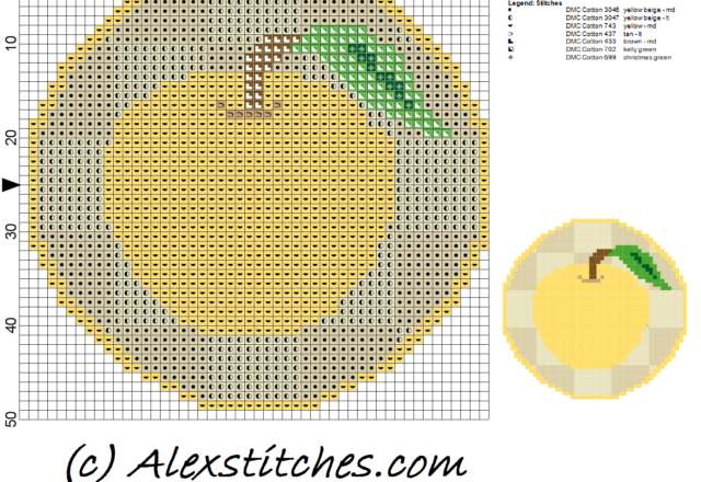 Apple Jar Cover free cross stitch pattern