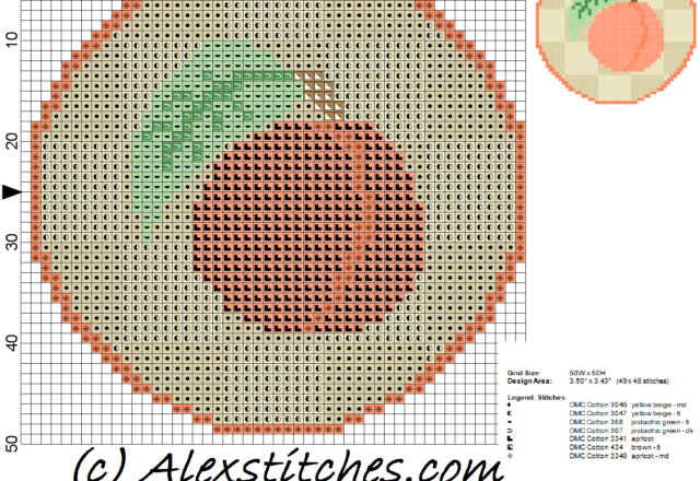 Apricot Jar Cover free cross stitch pattern