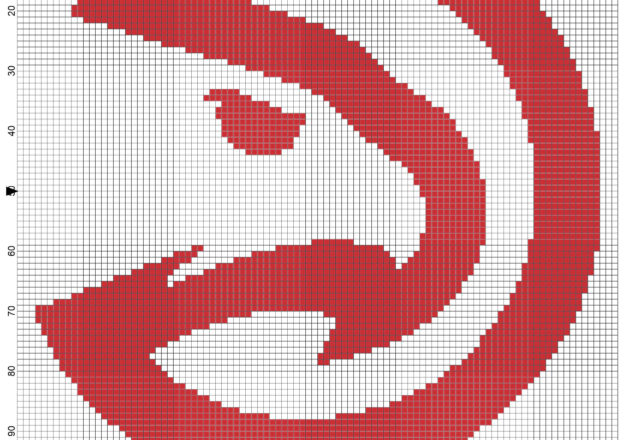 Atlanta Hawks logo sport NBA National Basketball Association cross stitch pattern 100 x 100