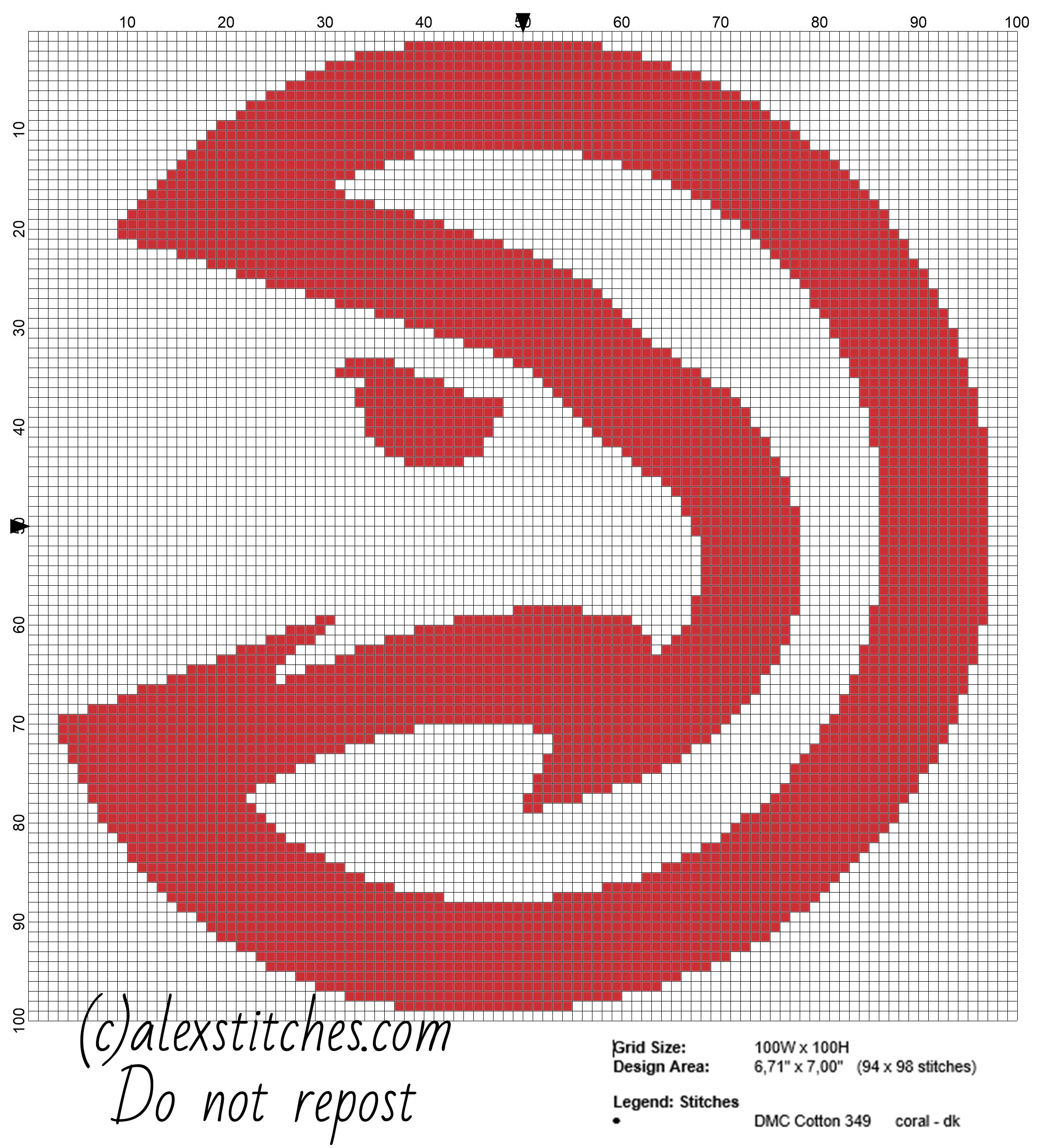 Atlanta Hawks logo sport NBA National Basketball Association cross stitch pattern 100 x 100