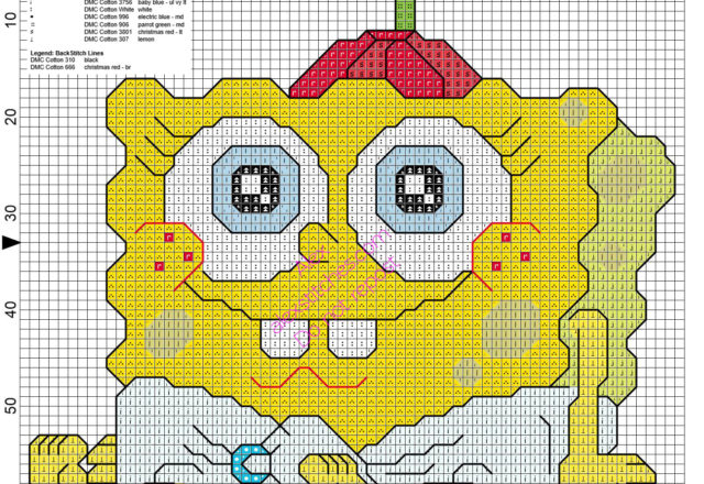 Baby Spongebob free small cross stitch pattern