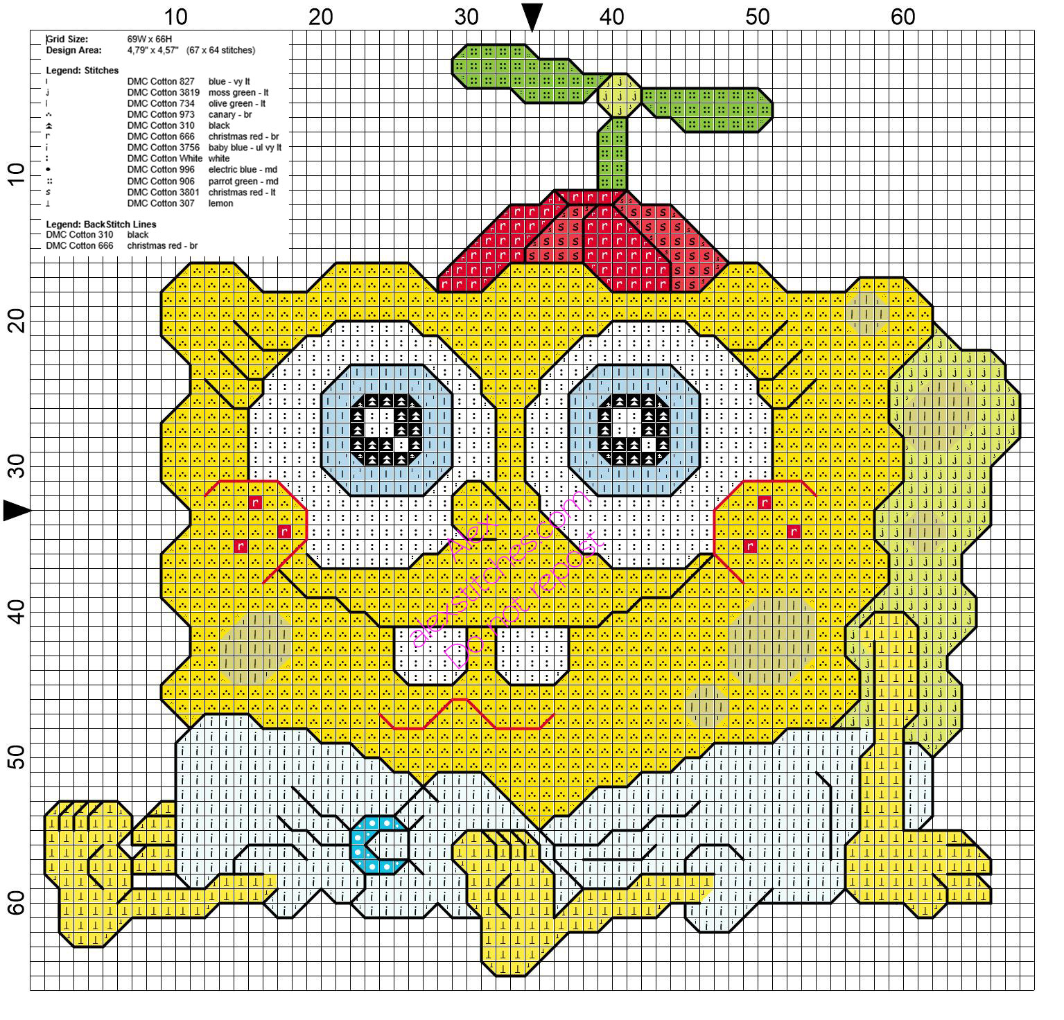 Baby Spongebob free small cross stitch pattern
