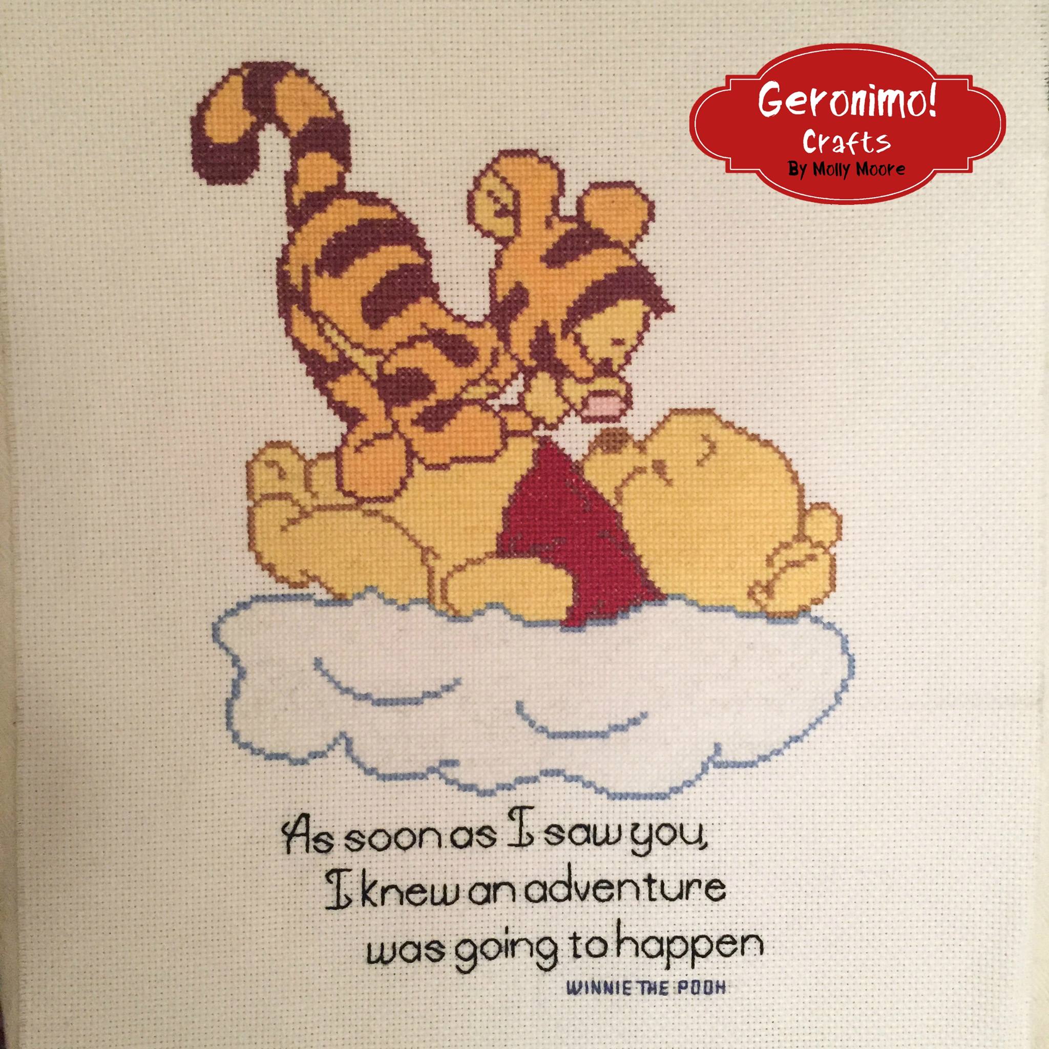 Baby Winnie The Pooh cross stitch work photo By Facebook Fan Molly Moore