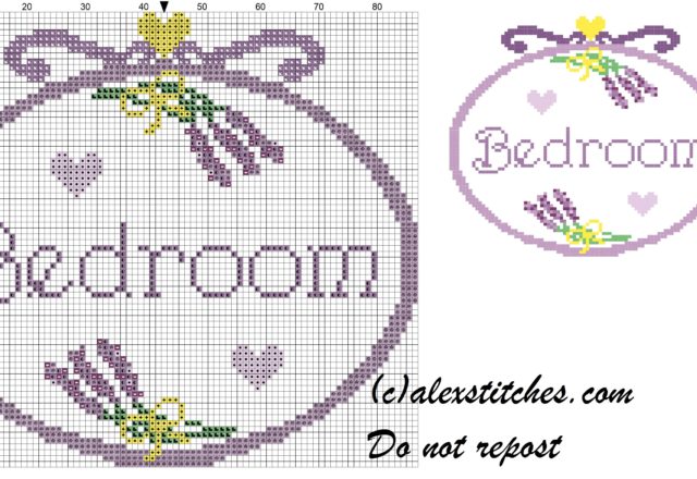 Bedroom bunches of lavender cross stitch pattern