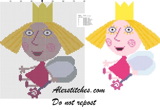 Ben and Holly' s Little Kingdom Holly sitting cross stitch patterns