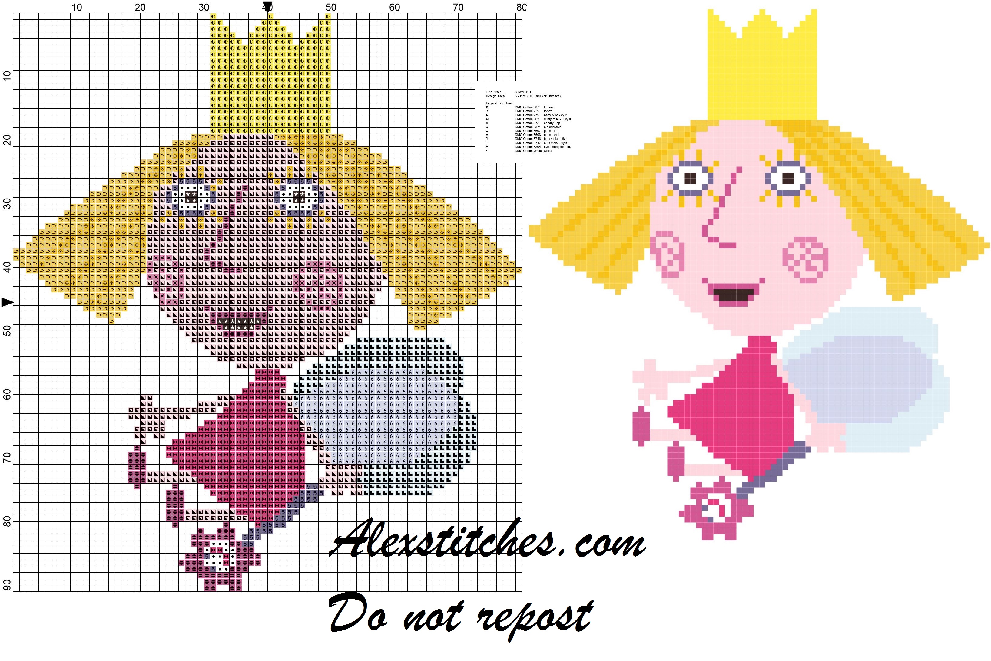 Ben and Holly' s Little Kingdom Holly sitting cross stitch patterns