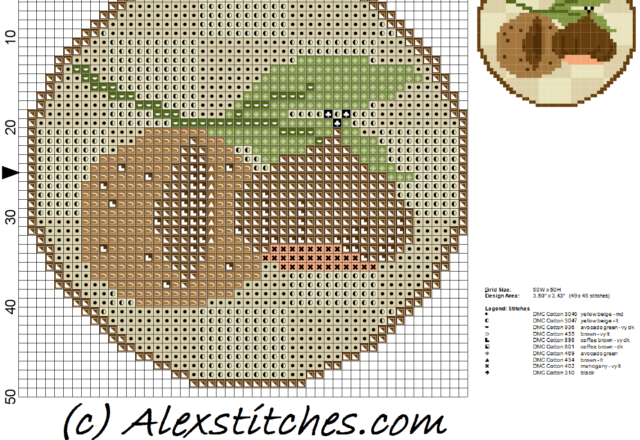 Chestnuts Jar Cover free cross stitch pattern