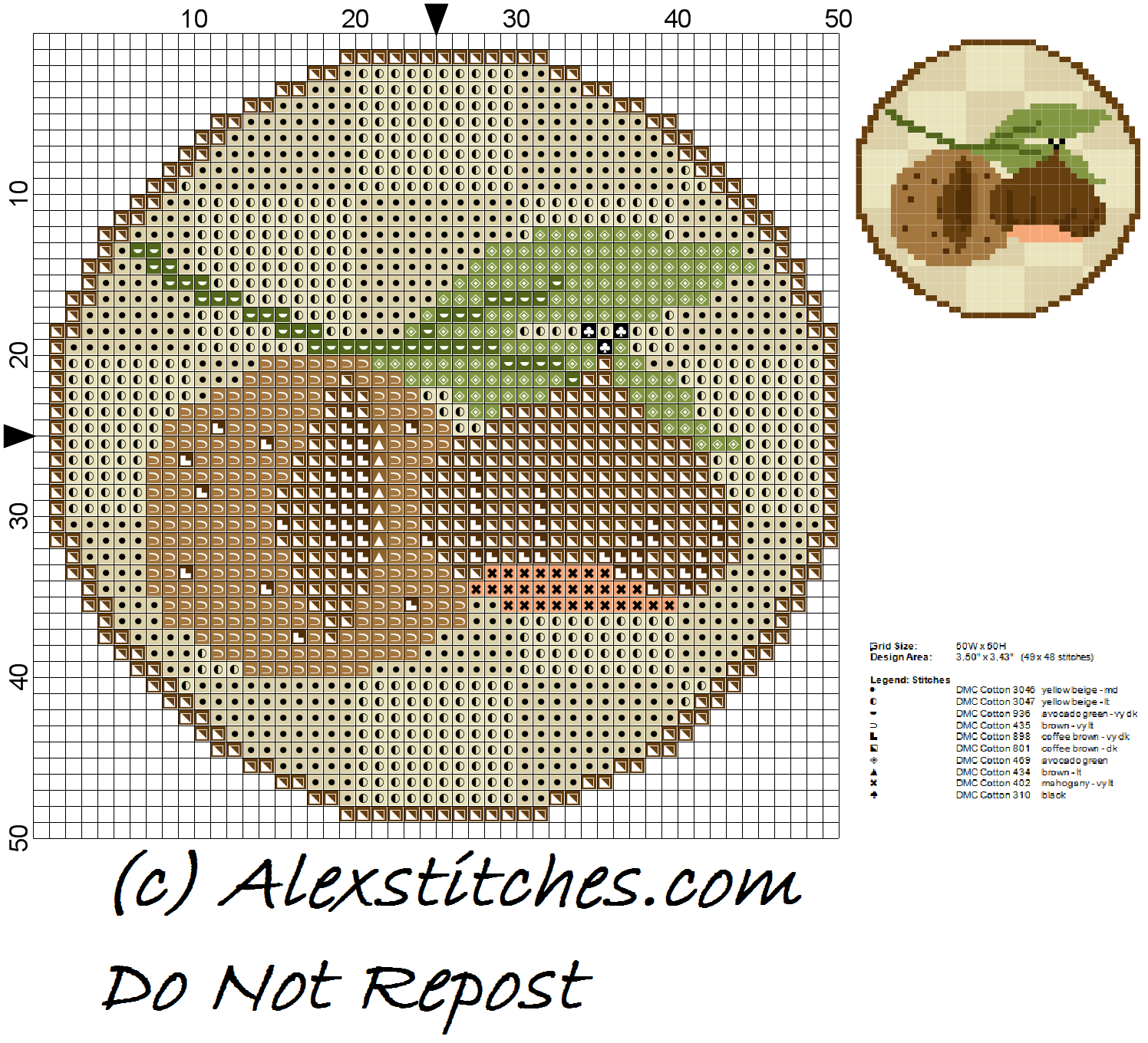 Chestnuts Jar Cover free cross stitch pattern