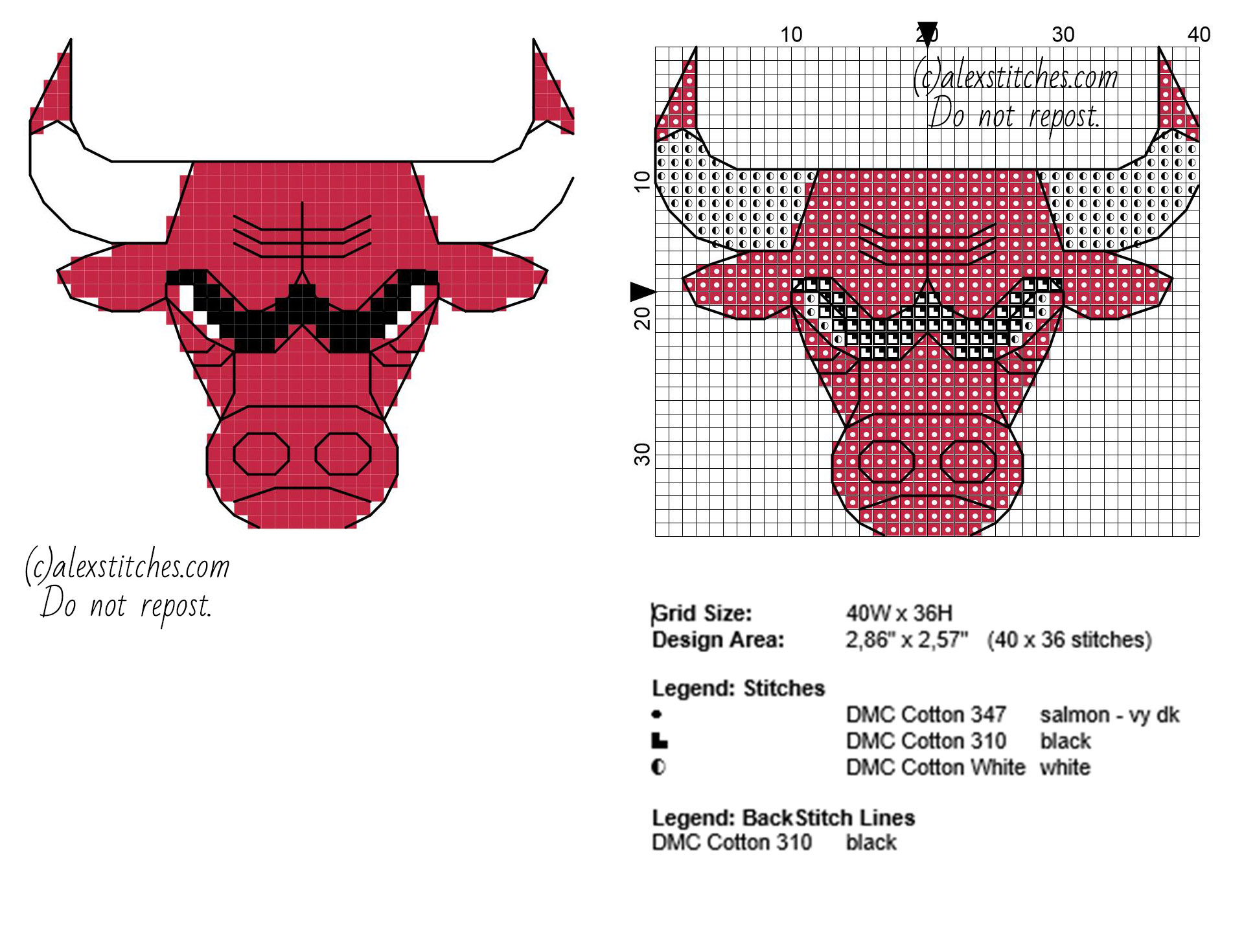 Chicago Bulls team logo NBA National Basketball Association small size with backstitch use