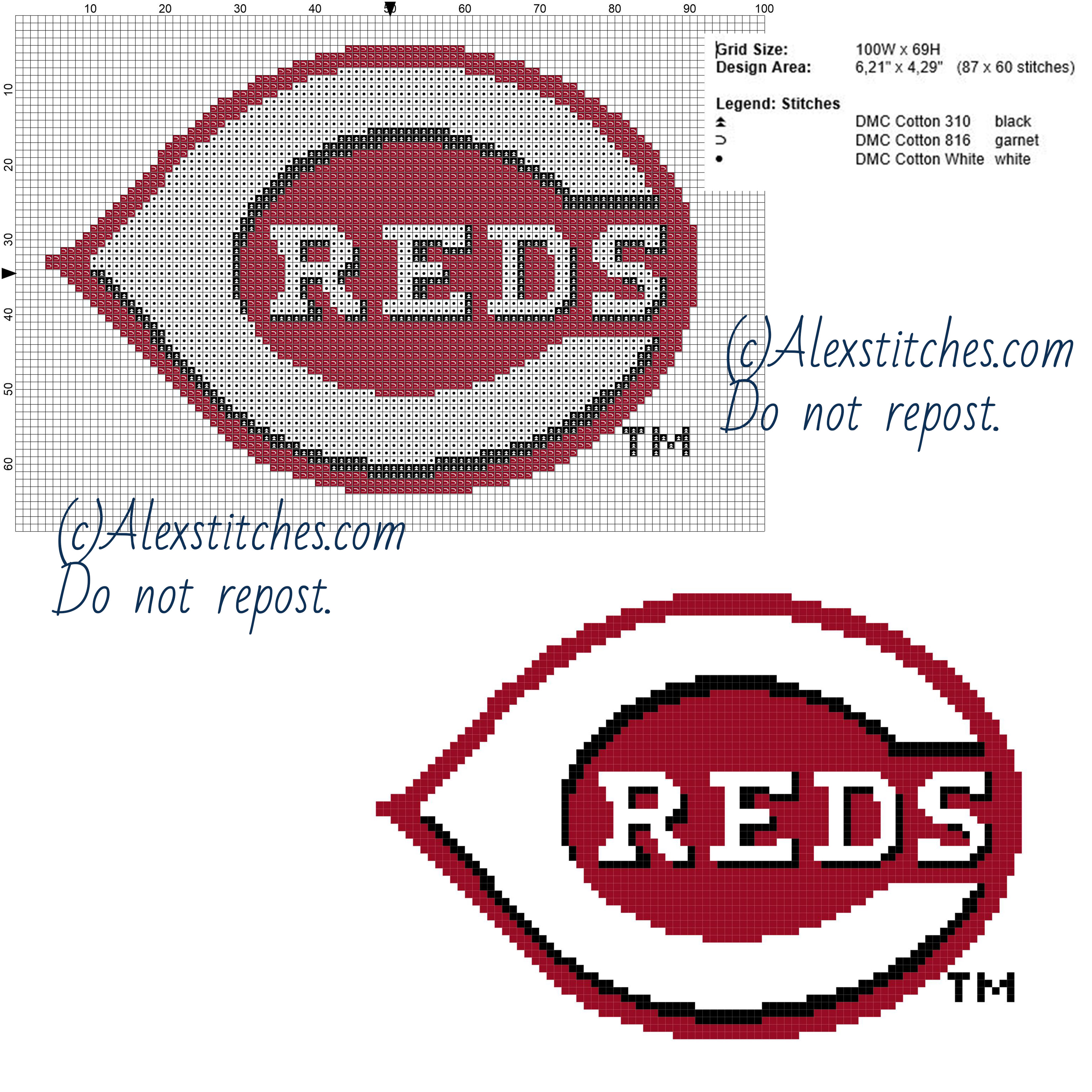 Cincinnati Reds free logo Major League Baseball MLB 100x69 3 colors