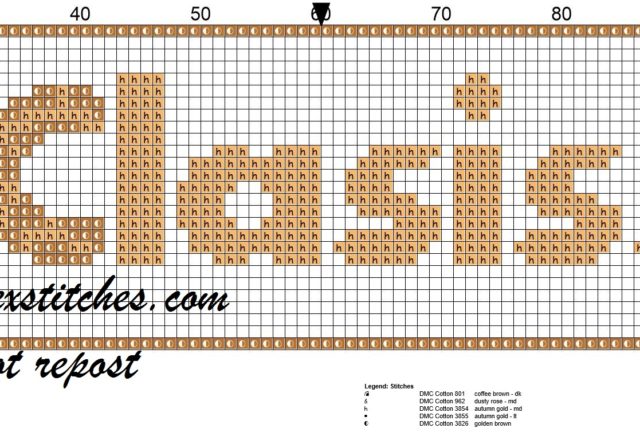 Clarissa name with giraffe cross stitch pattern