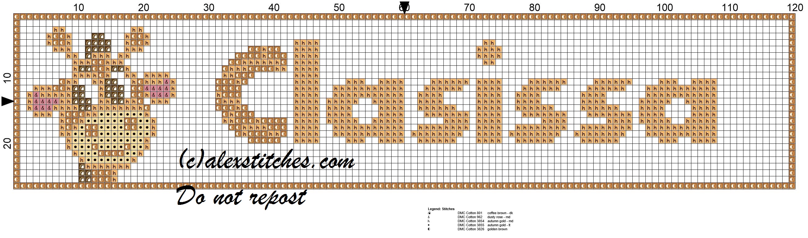 Clarissa name with giraffe cross stitch pattern