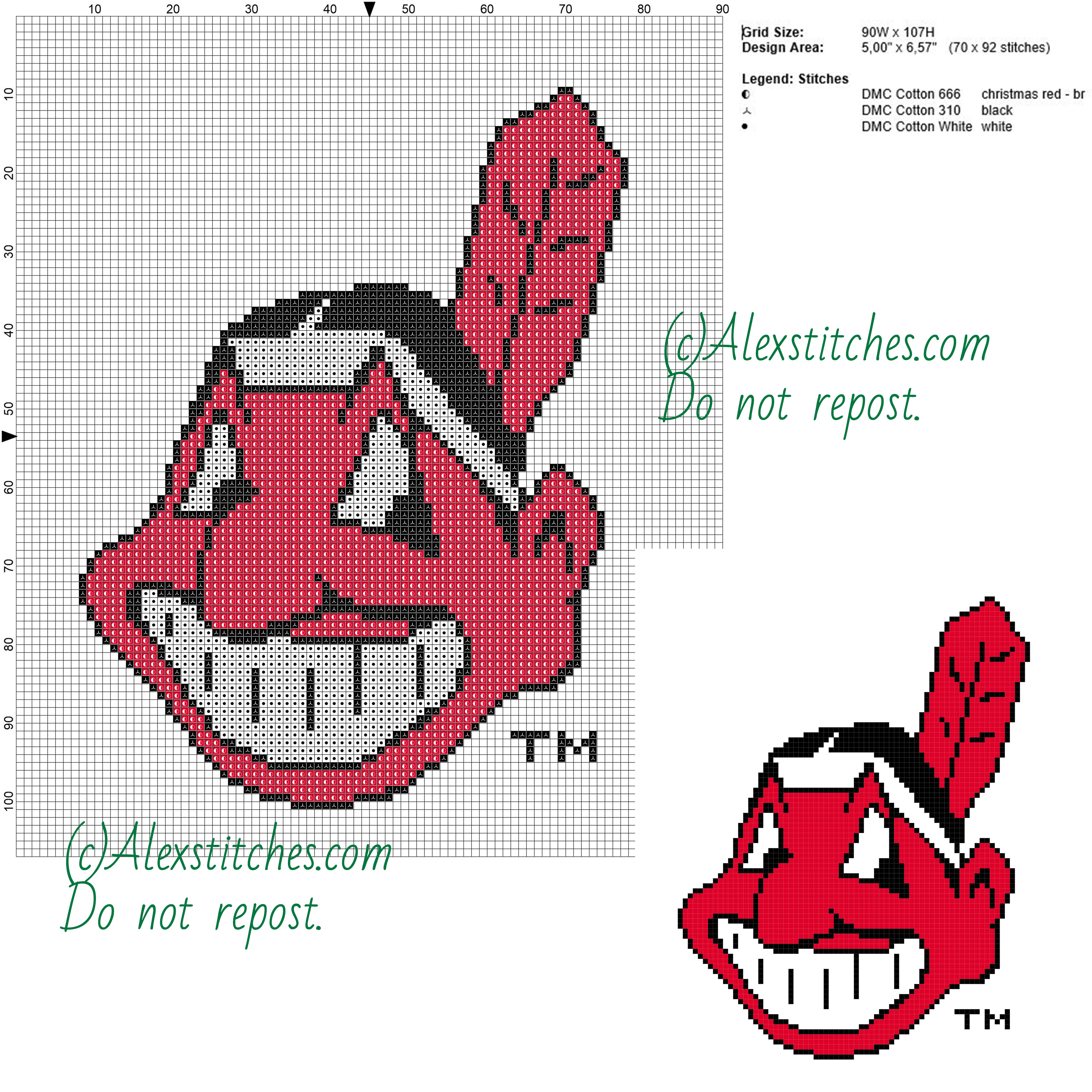 Cleveland Indians free logo Major League Baseball MLB 90x107 3 colors