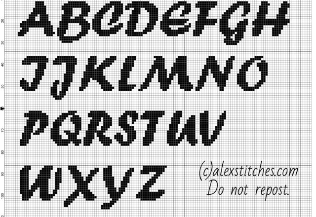 Cross stitch alphabet forte font uppercase letters free download