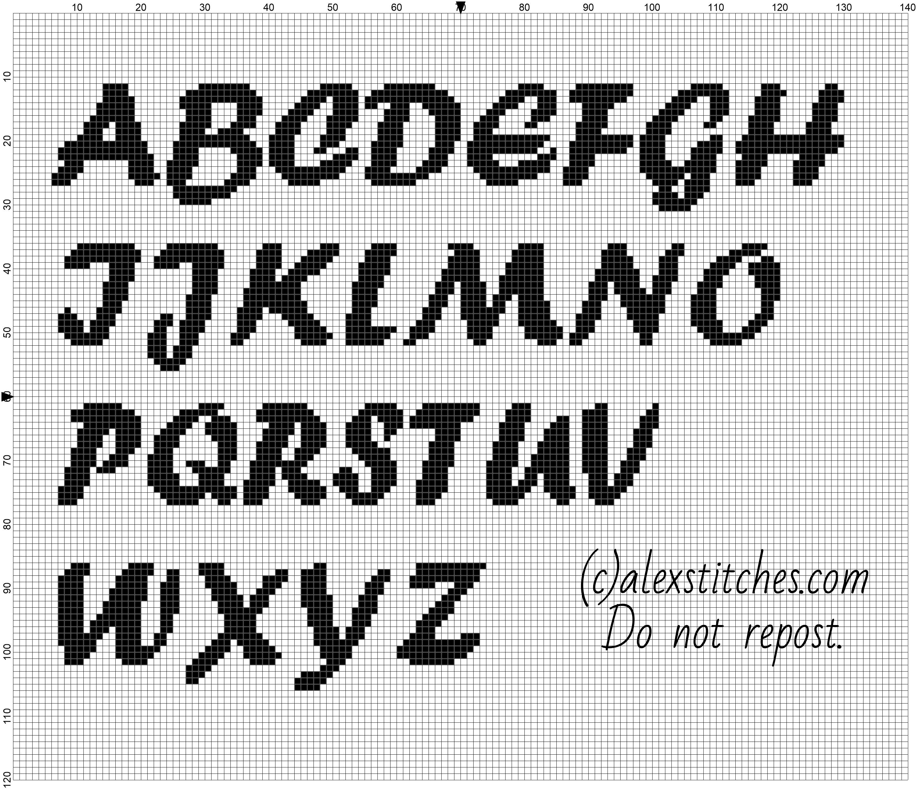 Cross stitch alphabet forte font uppercase letters free download