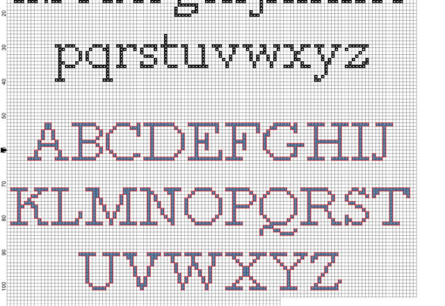 Cross stitch alphabet lowercase and uppercase letters for names with SpiderMan free download