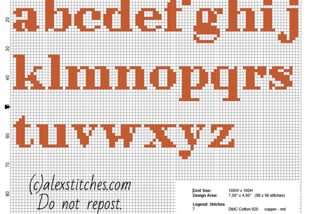 Cross stitch alphabet lowercase letters for names with Charmander Pokemon