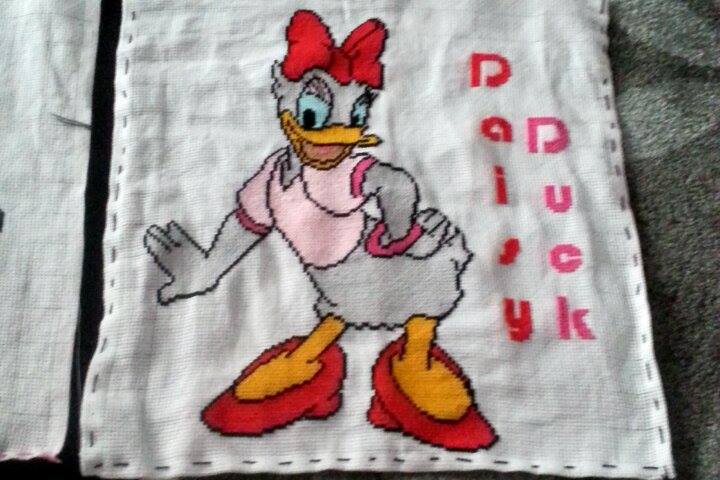 Cross stitch big Daisy Duck work photo author facebook user Vera Vera Valeria 1