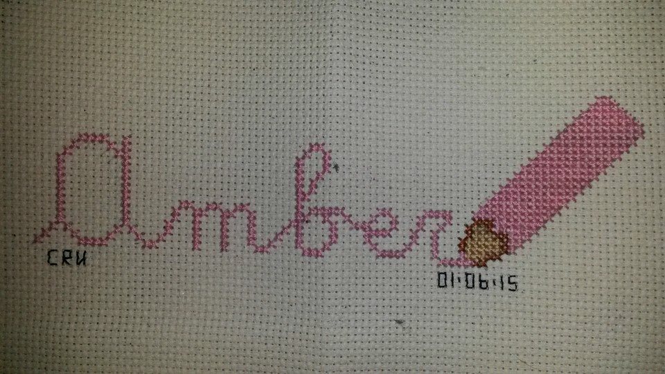 Cross stitch names with colored pencils author Facebook Fan Carrie Renae Uetz (15)