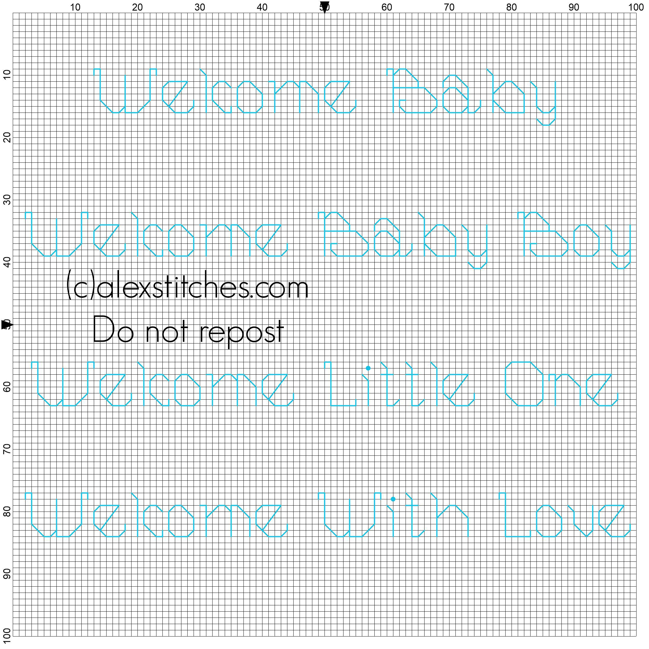 Cross stitch welcome baby boy welcome with love welcome little one font 3