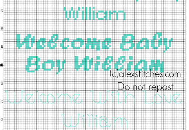 Cross stitch welcome with love William free download