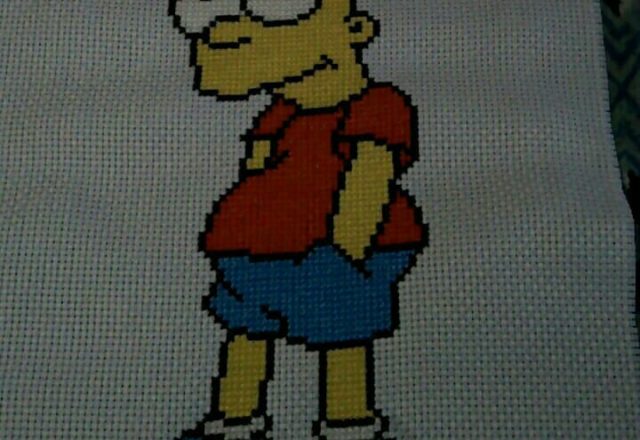 Cross stitch work photo Bart Simpson The Simpsons by Facebook Fan May Lacanilao