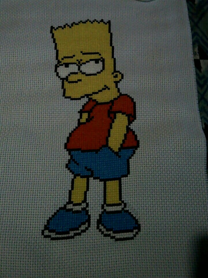 Cross stitch work photo Bart Simpson The Simpsons by Facebook Fan May Lacanilao