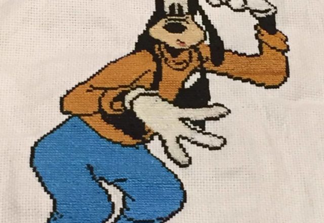 Cross stitch work photo Disney Goofy by Facebook Fan Sonya Sipthorp