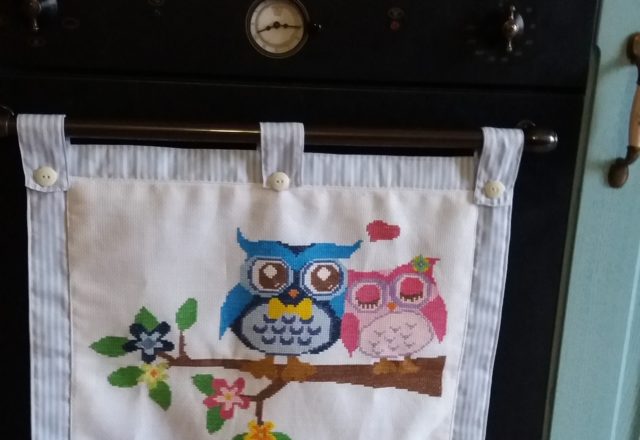 Cute owls in love cross stitch work by Forum User cecilia58 (1)