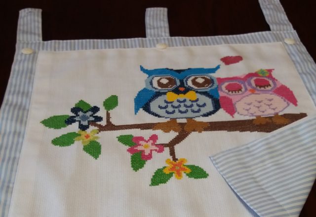 Cute owls in love cross stitch work by Forum User cecilia58 (2)