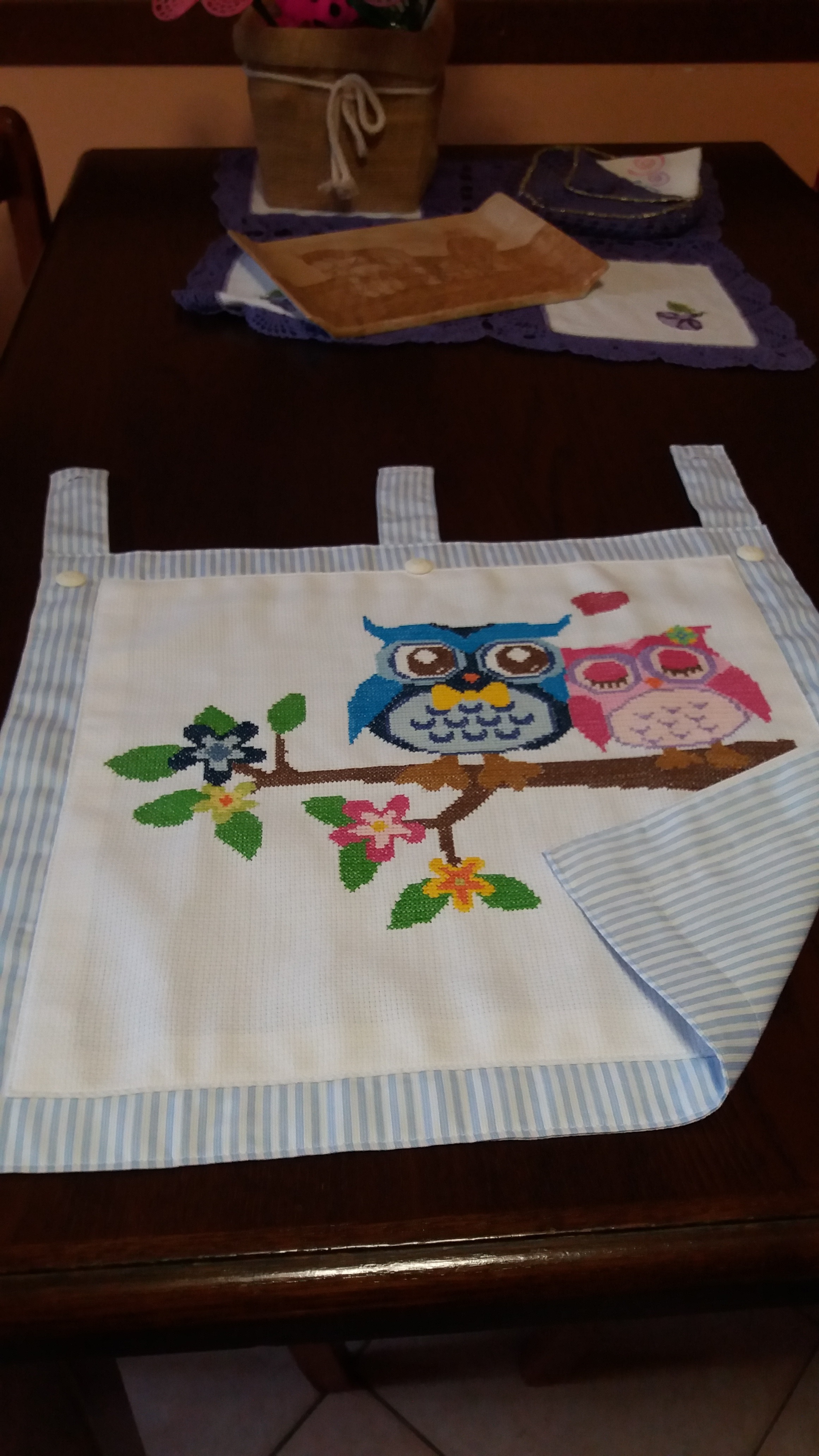 Cute owls in love cross stitch work by Forum User cecilia58 (2)