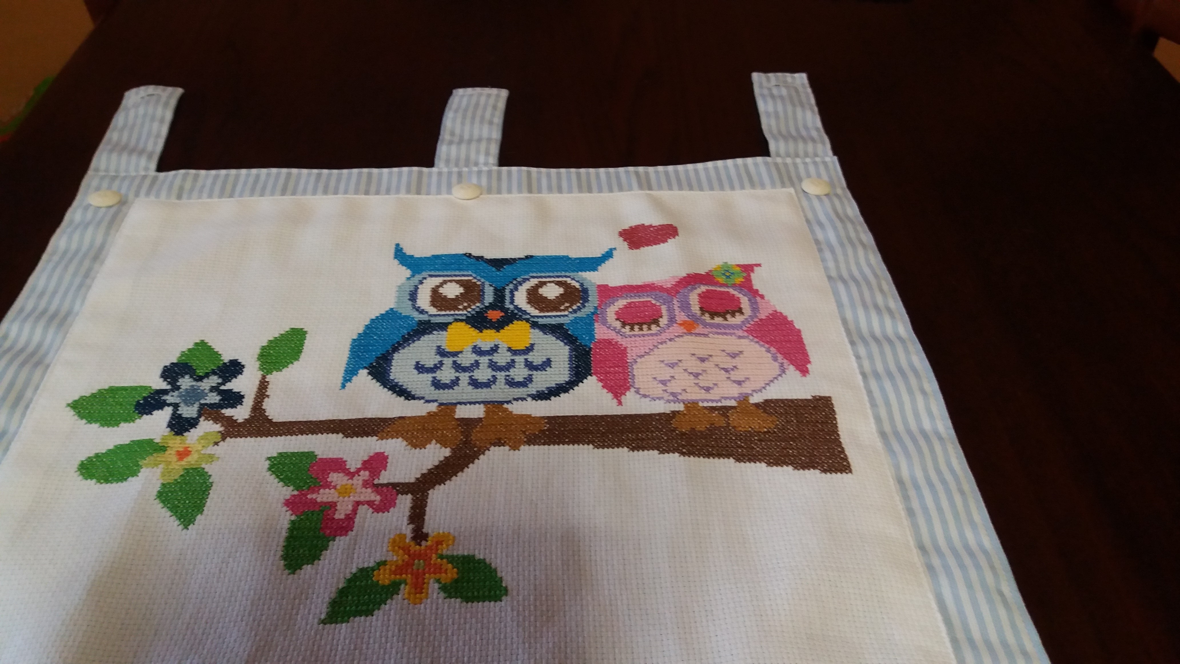 Cute owls in love cross stitch work by Forum User cecilia58 (3)