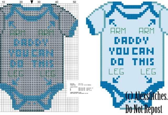 Daddy you do this birth record cross stitch pattern