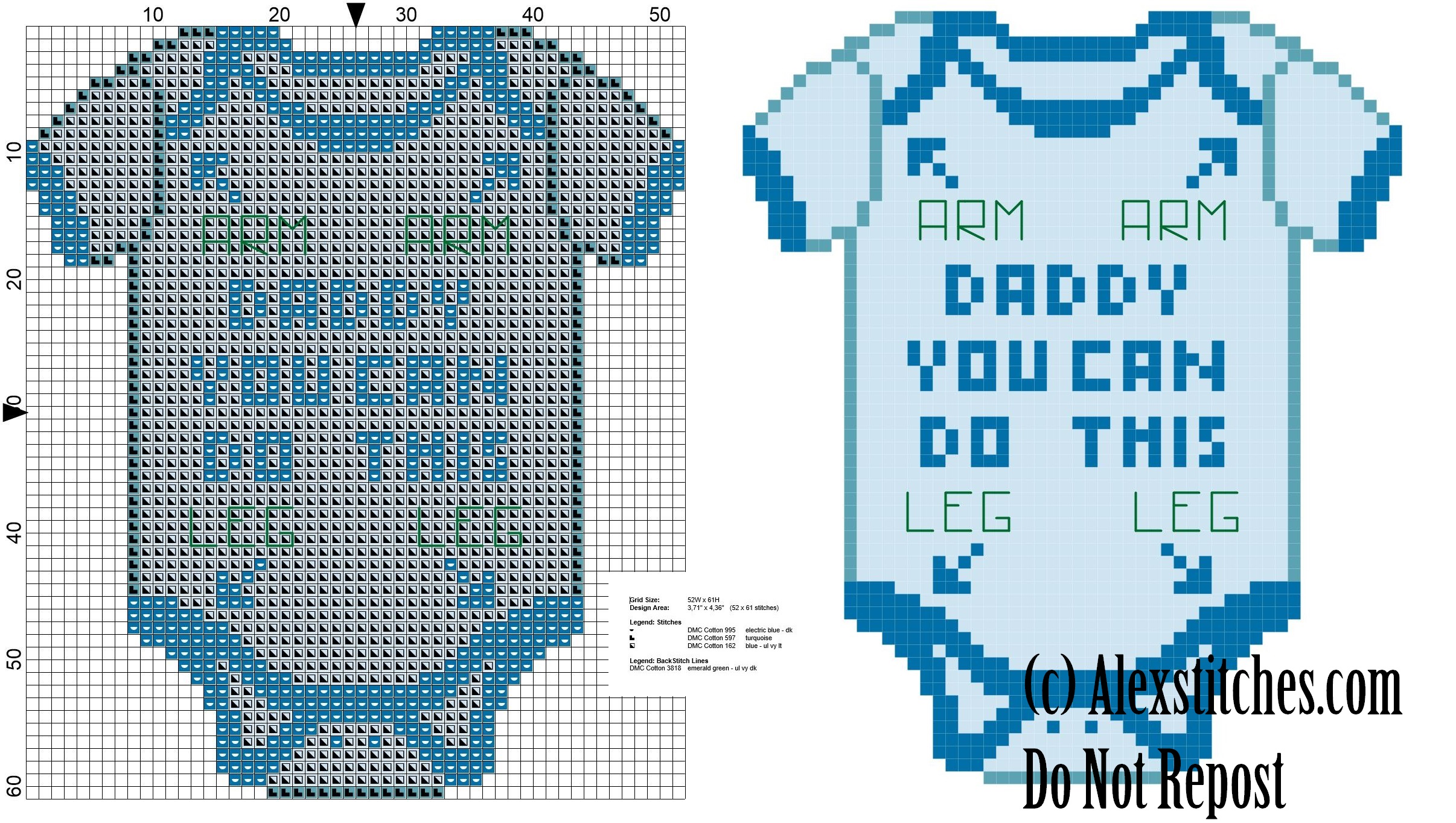 Daddy you do this birth record cross stitch pattern