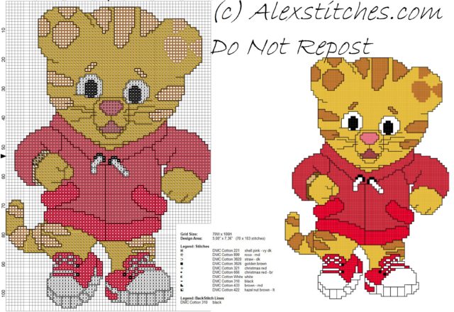 Daniel Tiger' s Neighborhood free cross stitch pattern