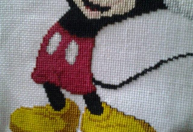 Disney Mickey Mouse cross stitch work photo author Facebook Fan Gwen Jackson (1)