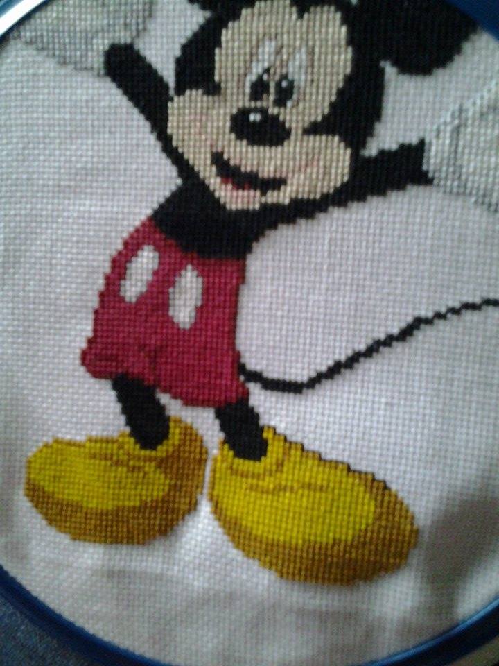 Disney Mickey Mouse cross stitch work photo author Facebook Fan Gwen Jackson (1)