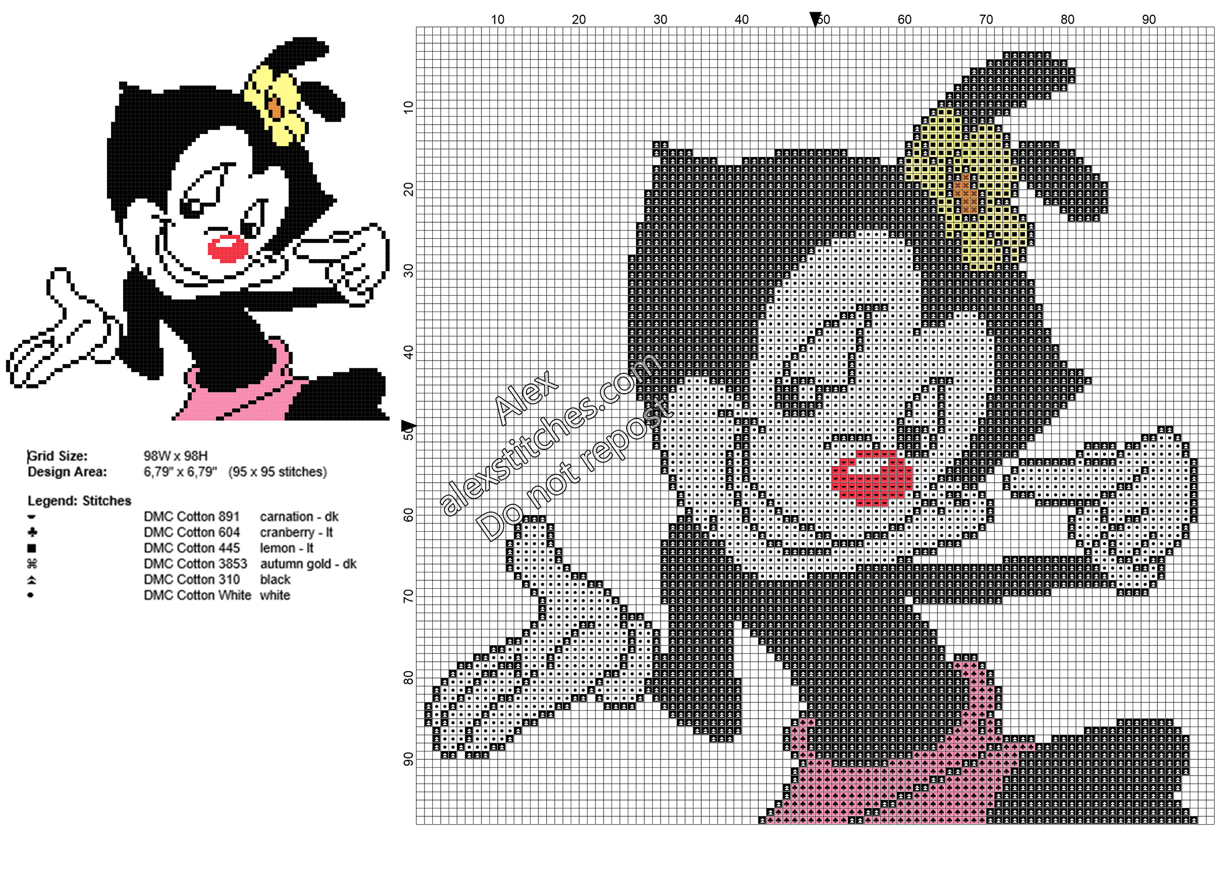 Dot Animaniacs character free cross stitch pattern