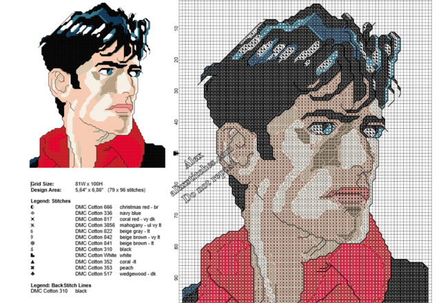 Dylan Dog free cross stitch pattern