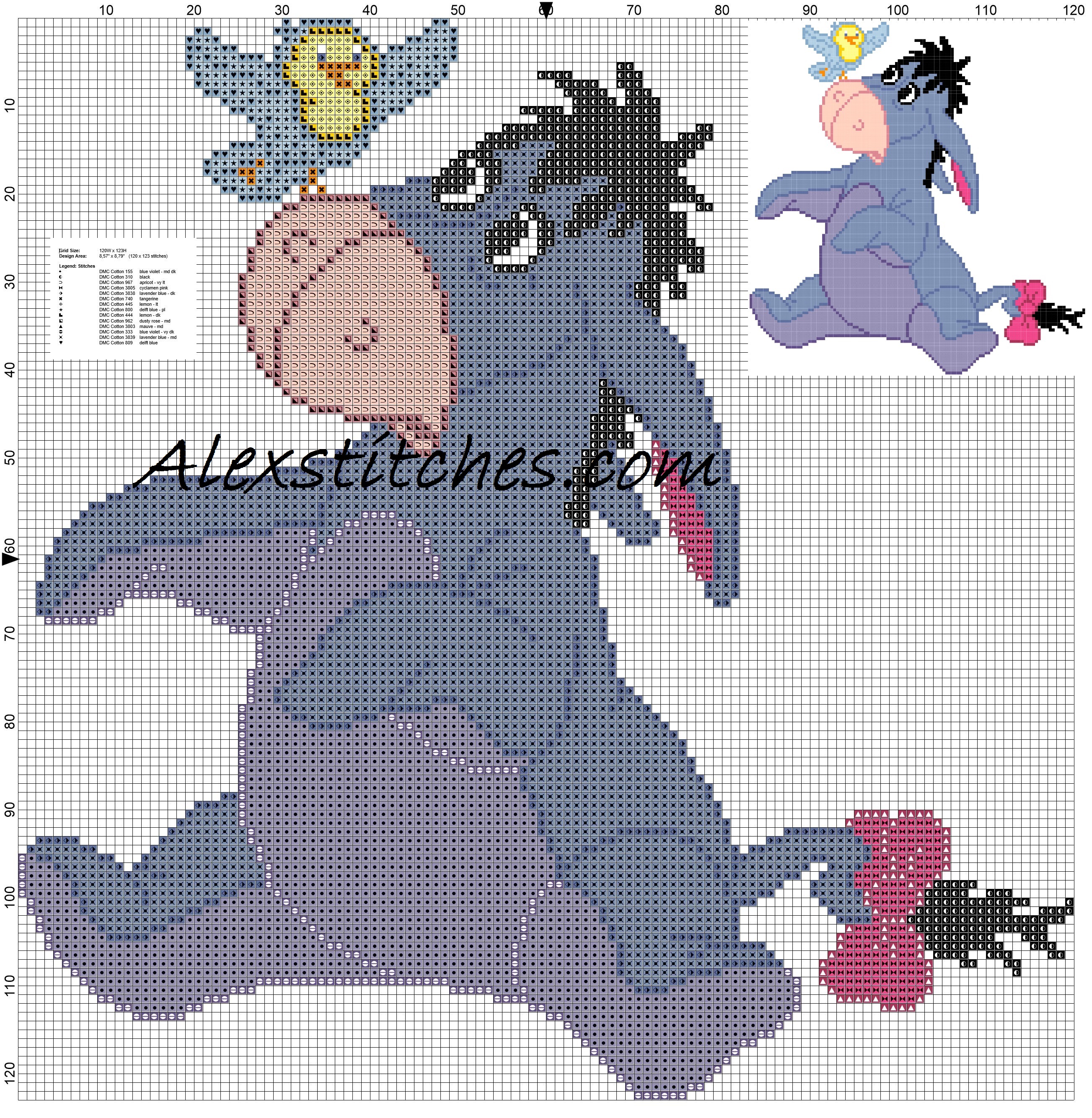 Eeyore winnie the pooh friend Cross stitches Winnie-the-Pooh