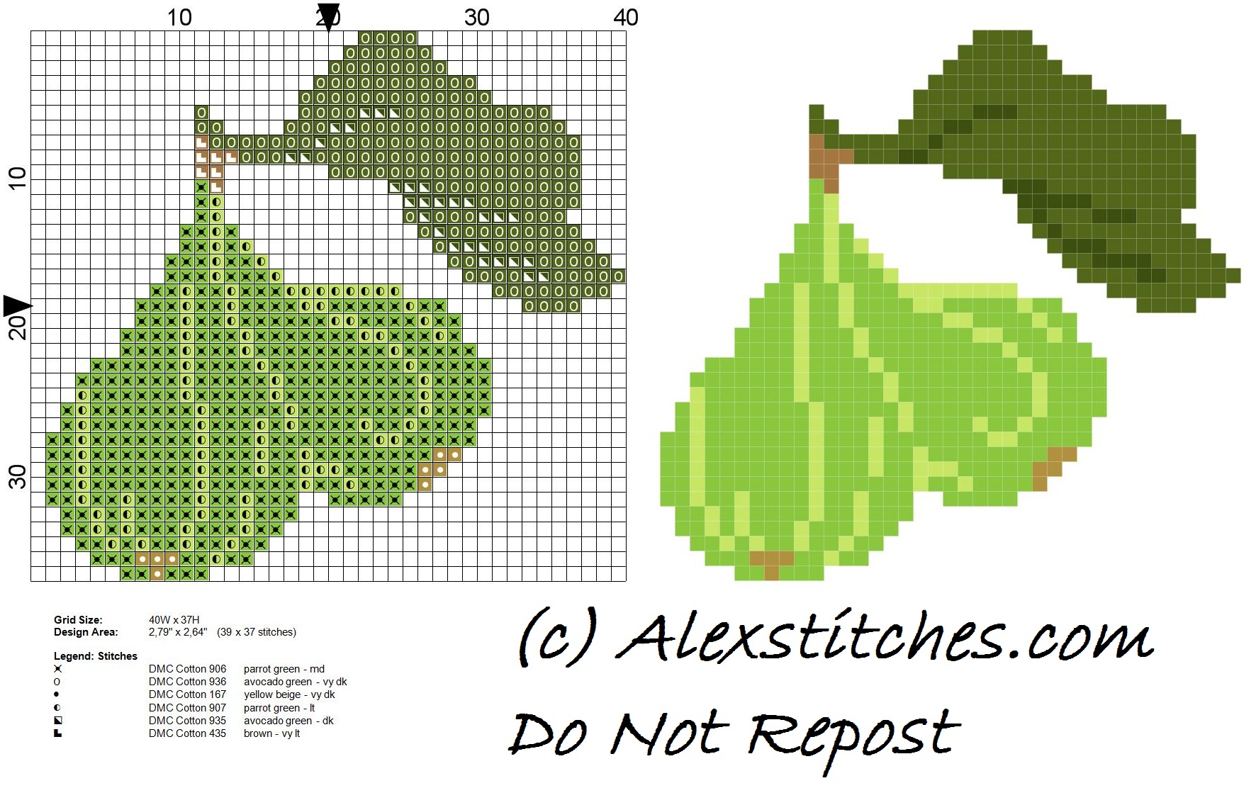Figs fruit free cross stitch pattern