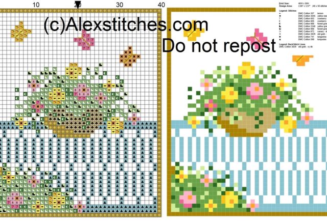 Flowerpot cross stitch paterns free