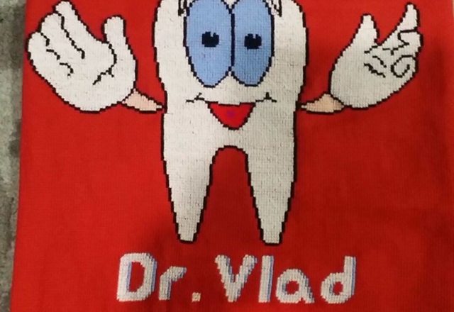 Funny smiling tooth cross stitch work photo by Facebook Fan Vera Vera Valeria