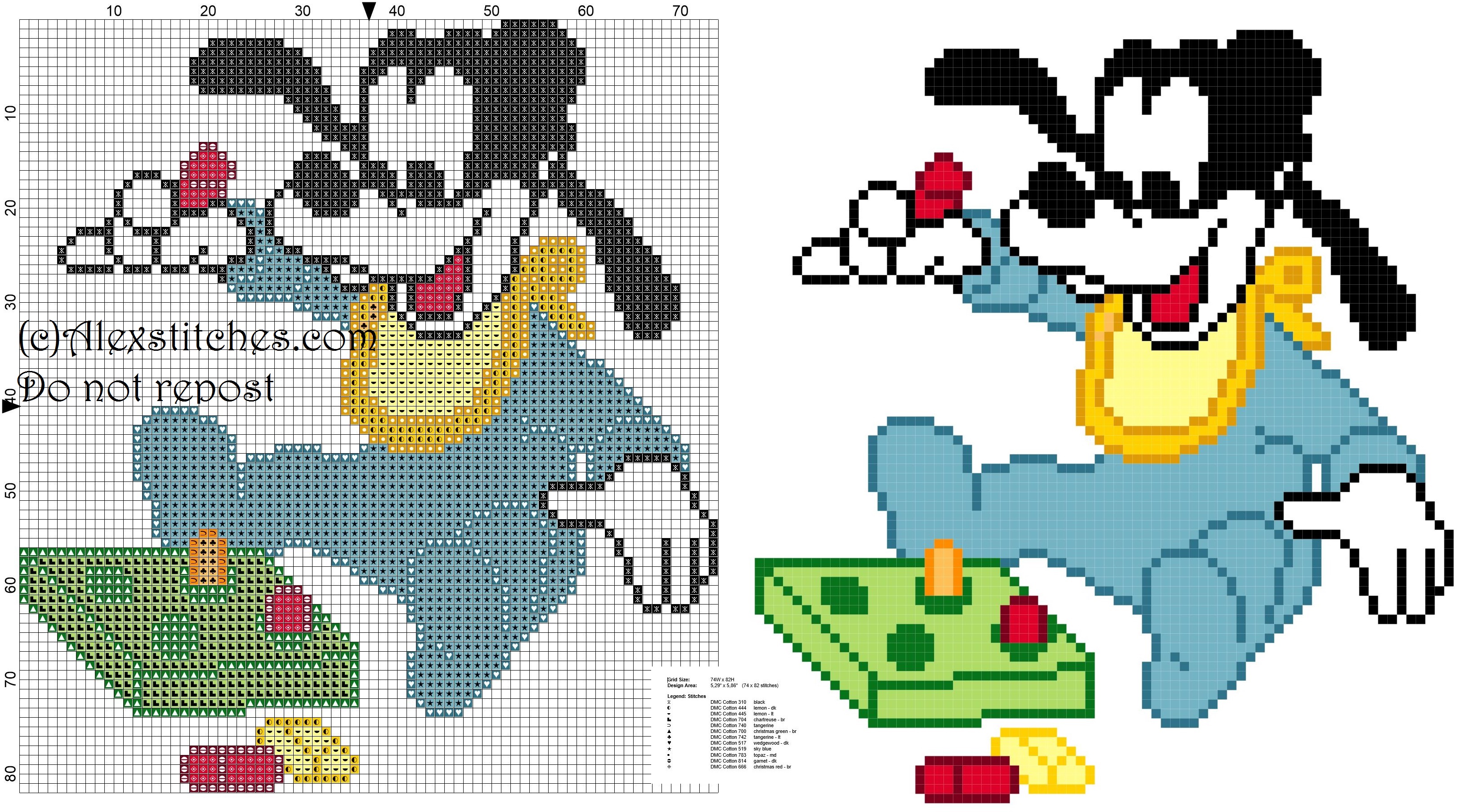 Goofy baby with toys cross stitch patterns free