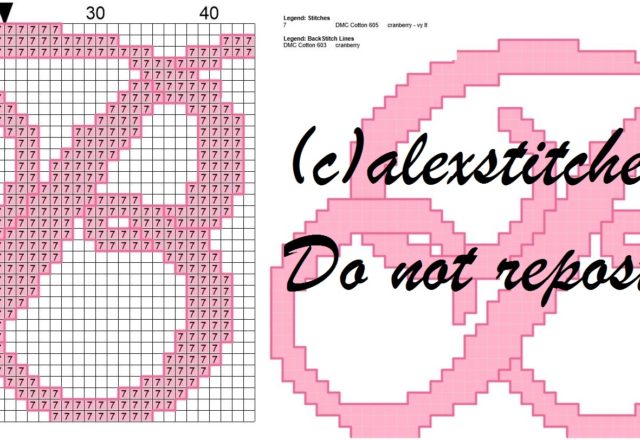 Initial letter b cross stitch pattern