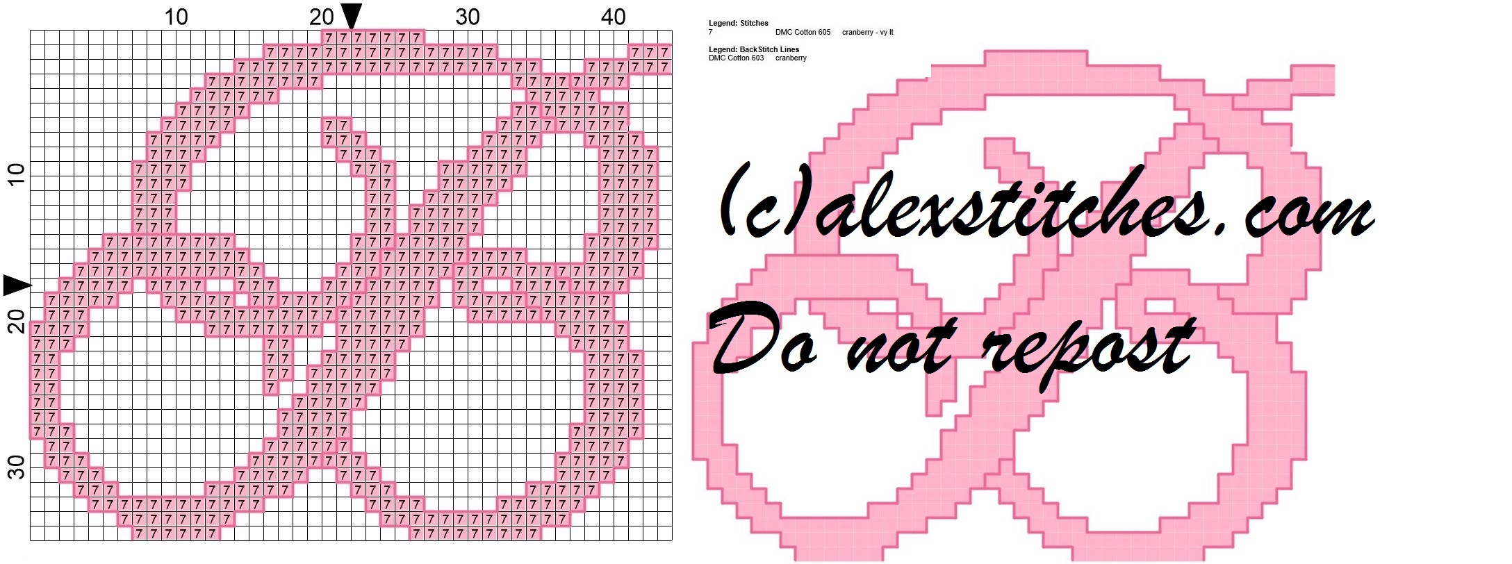 Initial letter b cross stitch pattern