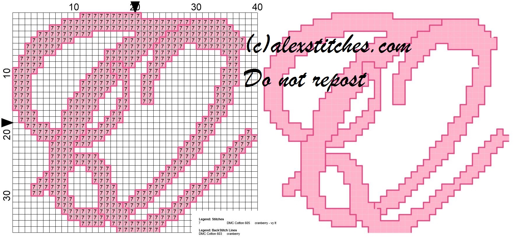 Initial letter q cross stitch pattern