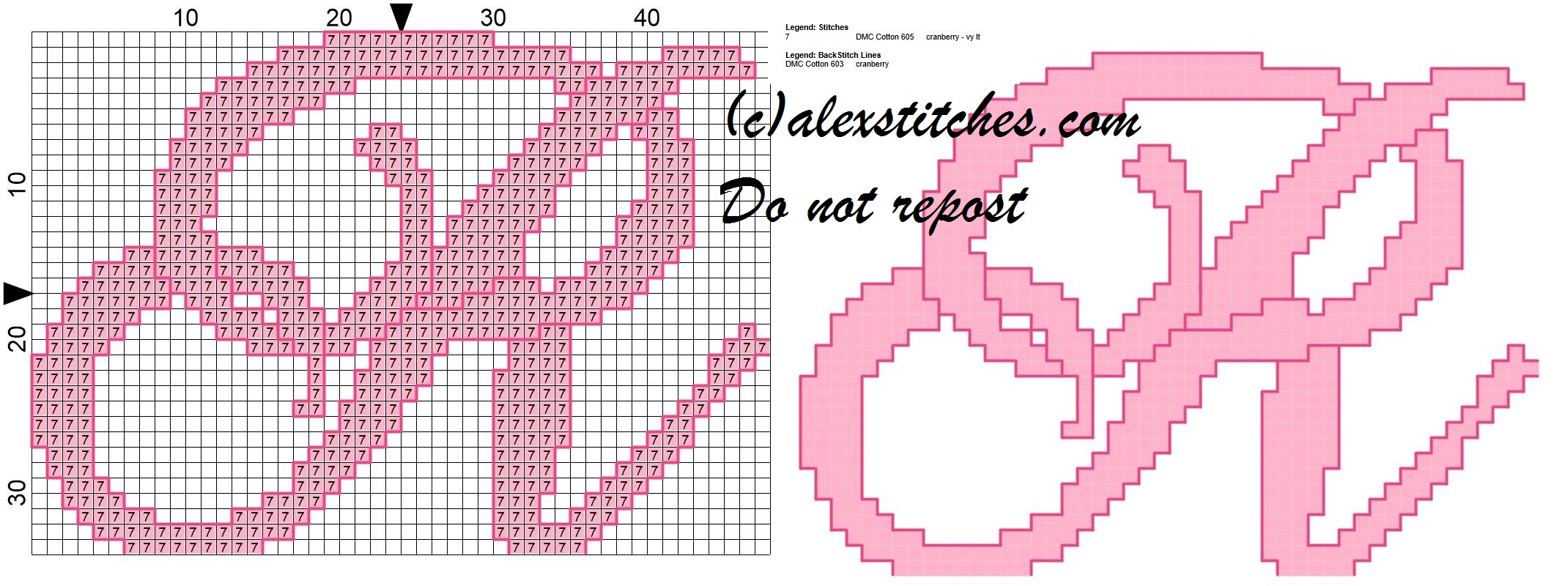 Initial letter r cross stitch pattern