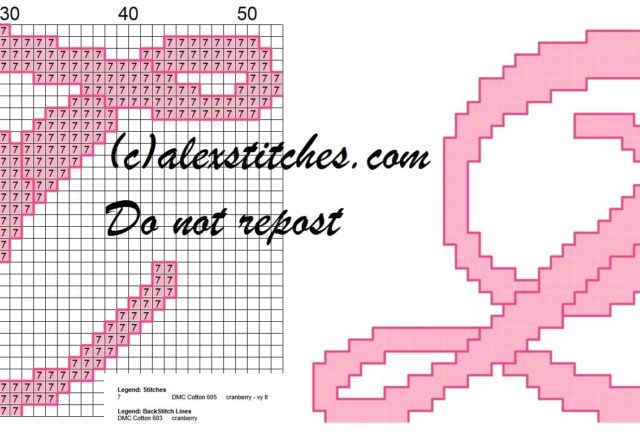 Initial letter z cross stitch pattern